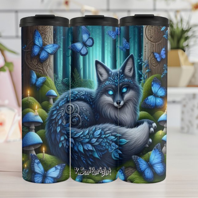 Bouteilles Isothermes Renard bleu mystique en forêt (Créateur téléchargé)