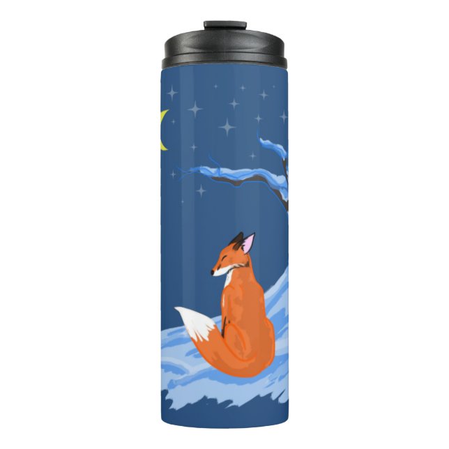Bouteilles Isothermes Renard nocturne d'hiver (Devant)