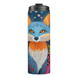 Bouteilles Isothermes Renard Vibrant Point Art Au Milieu De Flore Luxuri