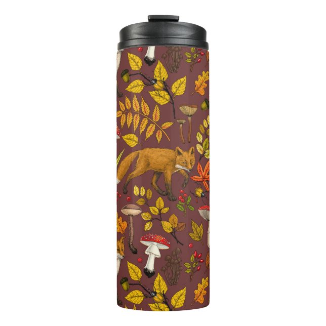 Bouteilles Isothermes Renards d'automne sur chocolat brun (Devant)