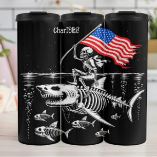 Bouteilles Isothermes Requin Skeletal : Patriotique Ocean Ride