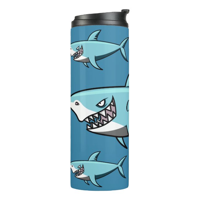Bouteilles Isothermes Requins cool nom personnalisé tumbler (Tourné sur la gauche)