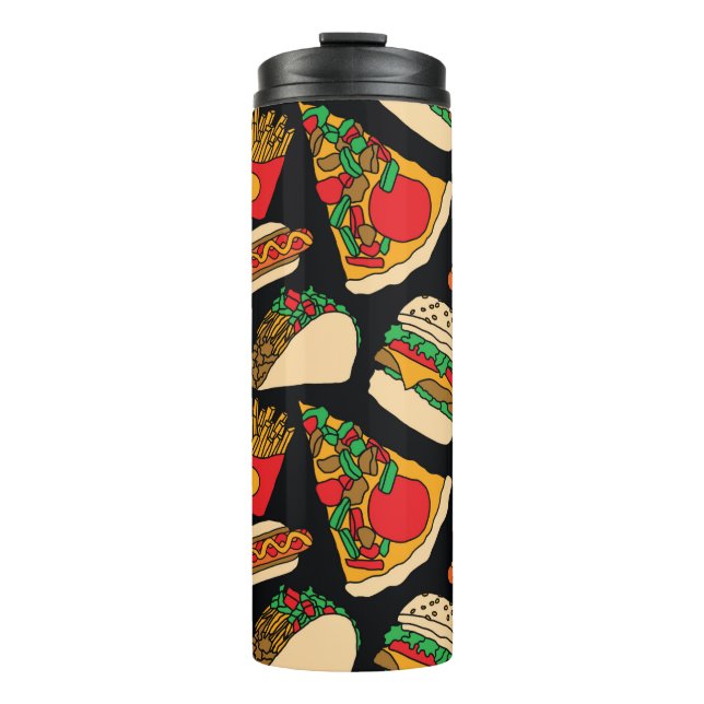Bouteilles Isothermes restauration rapide pizza hamburger hotdog frites  (Devant)