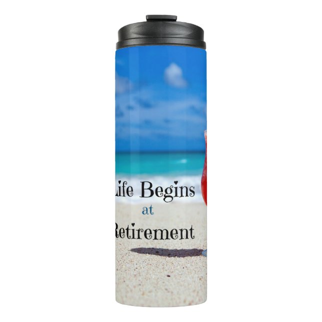 Bouteilles Isothermes Retraite, Boisson givrée sur la plage (Devant)