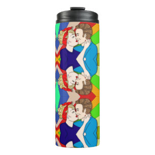 Bouteilles Isothermes Retro 1950 Style Pop Art Couple Bissing Thermal