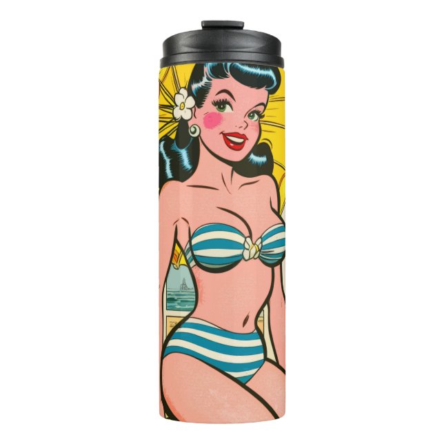 Bouteilles Isothermes Retro Bikini Girl Summer Comics (Devant)