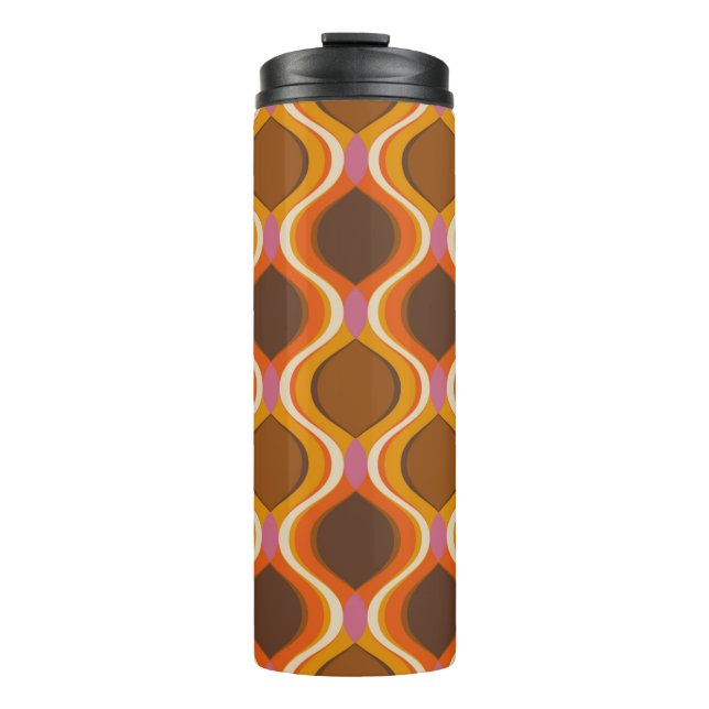 Bouteilles Isothermes Retro curves seamless pattern. 70s 60s style wallp (Devant)