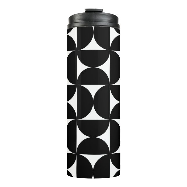 Bouteilles Isothermes Retro Minimalist Style Black Geometric Bauhaus (Devant)