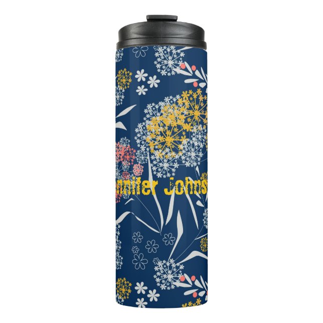 Bouteilles Isothermes Retro, motif floral (Devant)