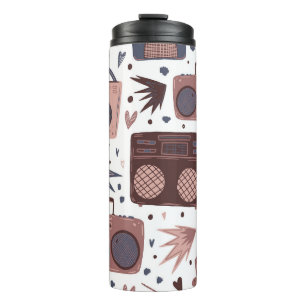 Bouteilles Isothermes Retro Music Motif Vintage sans couture.