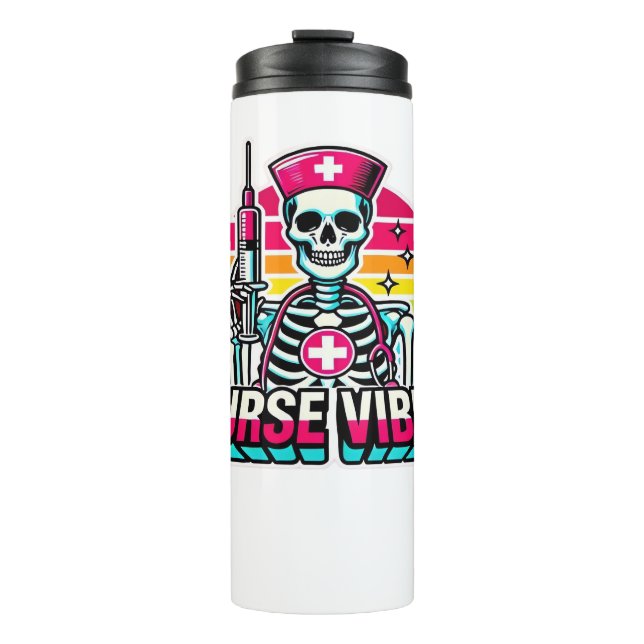 Bouteilles Isothermes Retro Neon Skeleton Nurse - Funny Éffrayant D (Devant)