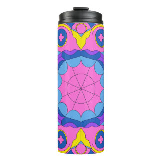 Bouteilles Isothermes Retro Psychedelic Geometric Mandala Pattern