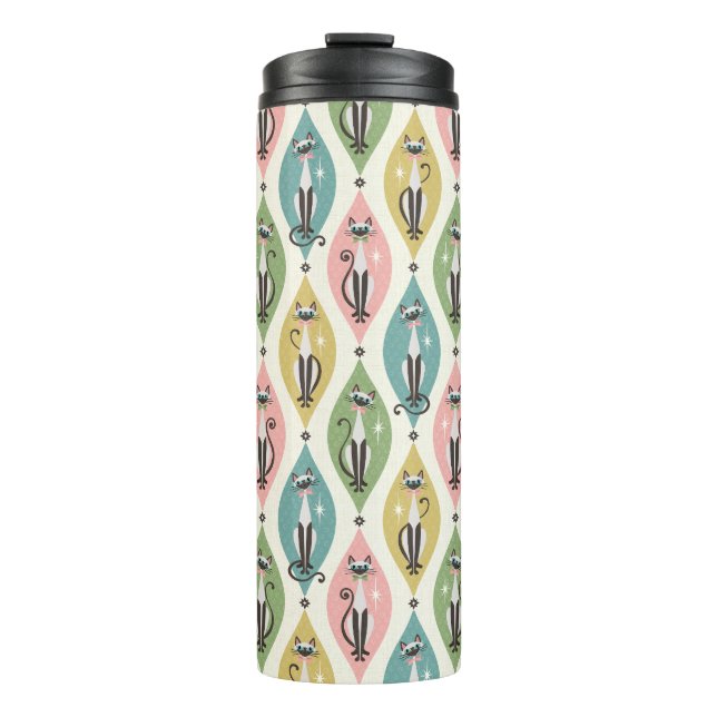 Bouteilles Isothermes Retro Siamese Cats and Starbursts On Lozenges (Devant)