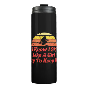 Bouteilles Isothermes Retro Vintage Neige 80s Ski Ski Comme Une Fille Es