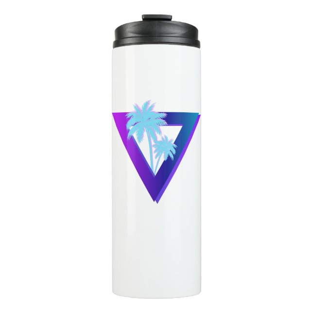 BOUTEILLES ISOTHERMES RETROWAVE SYNTHWAVE PALMIERS TRIANGLE TUMBLER (Devant)