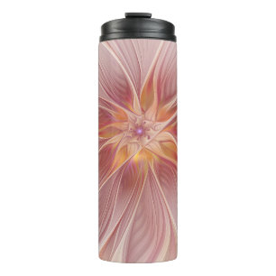 Bouteilles Isothermes Rêve floral rose tendre, art fractal abstrait de f