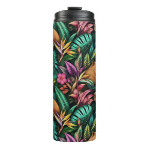 Bouteilles Isothermes Rêves de jungle de capybara, motif de surface tran