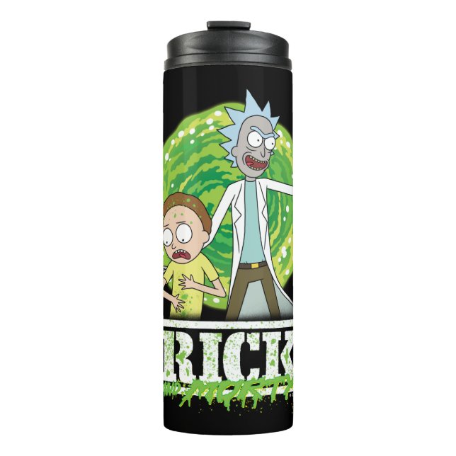 Bouteilles Isothermes RICK ET MORTY™ | Éclaboussure verte (Devant)