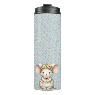 Bouteilles Isothermes Robe de souris florale mignonne Couronne de fleurs