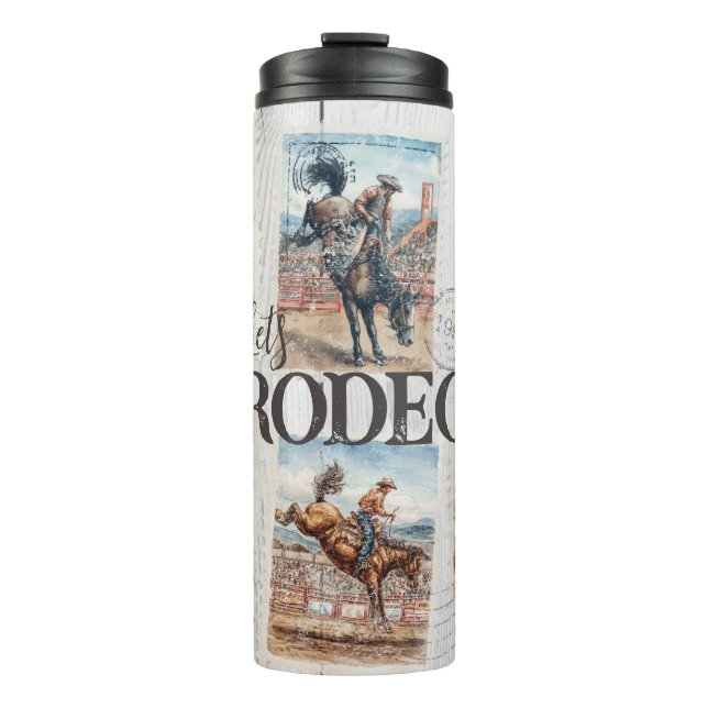 Bouteilles Isothermes Rodeo Cowboy Occidental Cheval Se Cabrant (Devant)