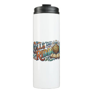 Bouteilles Isothermes Rolls and Riddles – T-Shirt de Typographie d'Avent