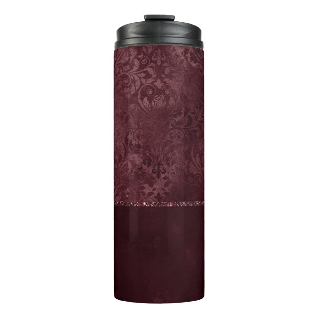 Bouteilles Isothermes Romance Vin De Minuit | Dark Satiny Grunge Damask (Devant)
