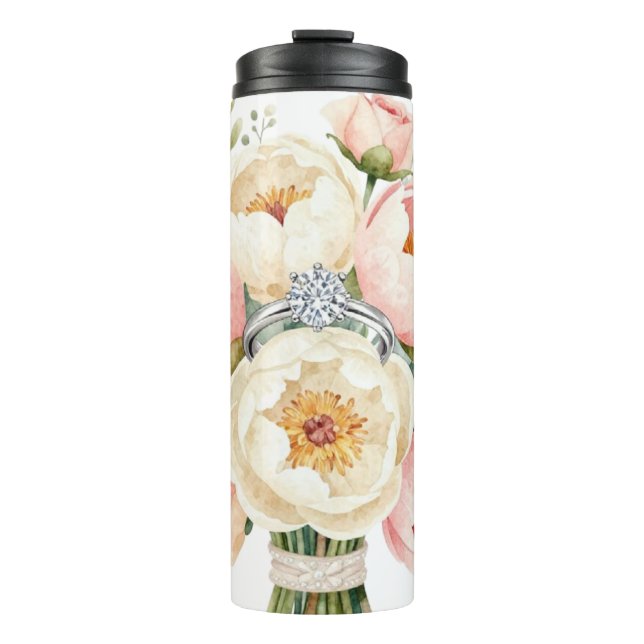 Bouteilles Isothermes Romantic Peony Bouquet with Diamond Ring (Devant)