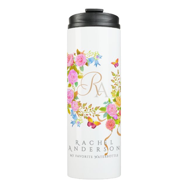 Bouteilles Isothermes Romantics Blooming Garden Monogramme (Devant)