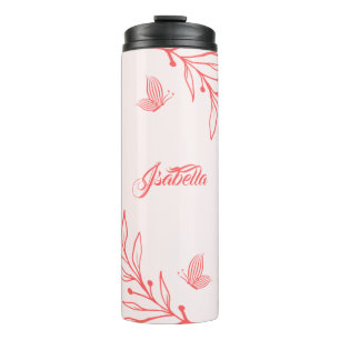 Bouteilles Isothermes Romantique élégant corail floral