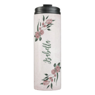 Bouteilles Isothermes romantique fleurs roses verdure