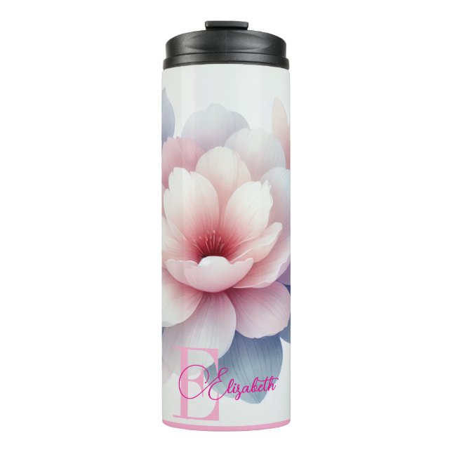 Bouteilles Isothermes Romantique Pastel rose Floral Personnalisé (Devant)