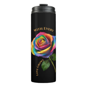Bouteilles Isothermes Rose Arc-En-Ciel Long-Avec Chaque Amour Rose Grand