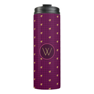 Bouteilles Isothermes Rose avec l'or Accent Houndstooth Thermal Tumbler