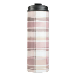Bouteilles Isothermes Rose Blush Crème Brun Rayures Noël