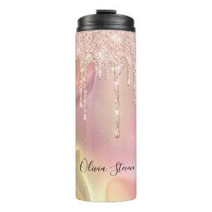 Bouteilles Isothermes Rose chic à la licorne parties scintillant à goutt