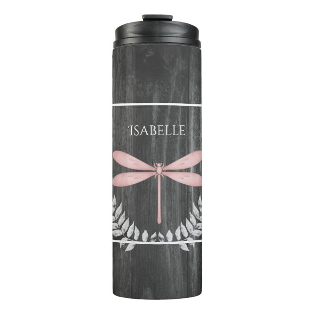 Bouteilles Isothermes Rose Dragonfly Russe Personnalisé Thermal Tumbler (Devant)