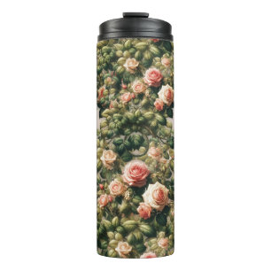 Bouteilles Isothermes Rose élégante aux vignes roses shabby chic floral