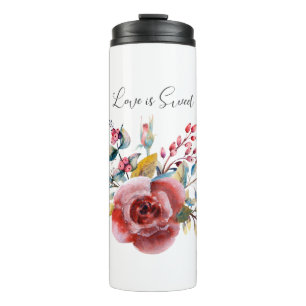 Bouteilles Isothermes Rose Florale Rose Fleur Rose L'amour est doux