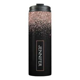 Bouteilles Isothermes Rose Gold Blush Pink Parties scintillant Girl Mono