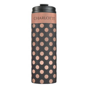 Bouteilles Isothermes Rose Gold Polka Point Custom Thermo Tumbler
