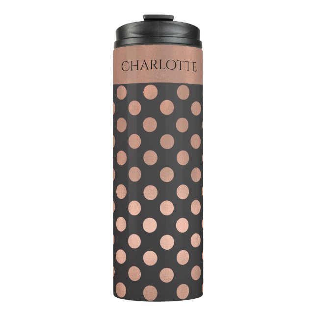 Bouteilles Isothermes Rose Gold Polka Point Custom Thermo Tumbler (Devant)