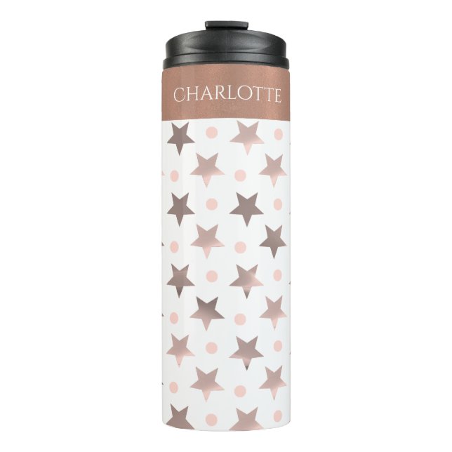 Bouteilles Isothermes Rose Gold Stars Custom Thermal Tumbler (Devant)