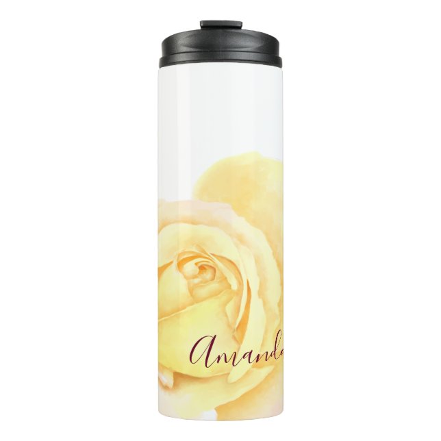Bouteilles Isothermes Rose jaune jolie exquise (Devant)