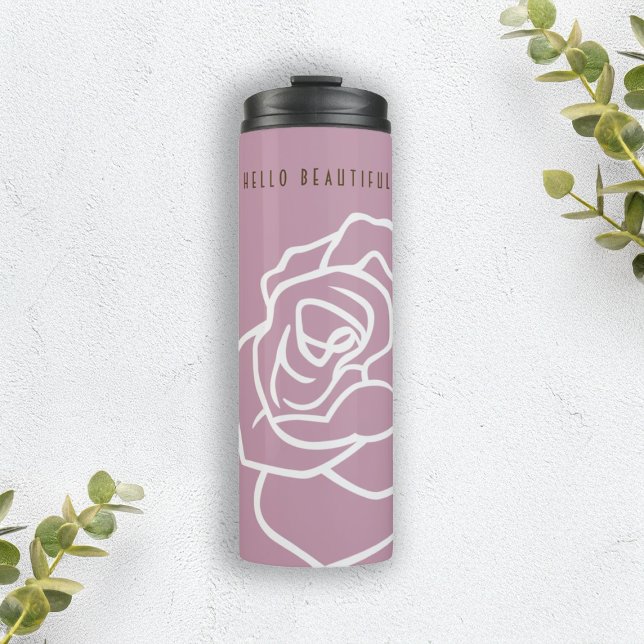 Bouteilles Isothermes Rose rose personnalisée moderne chic (Créateur téléchargé)