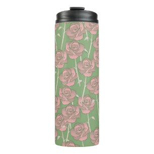 Bouteilles Isothermes Rose rose verte Retro Y2K les années 70 Motif de f