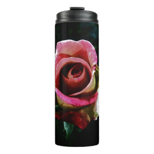 Bouteilles Isothermes Rose rouge peinte à l'huile