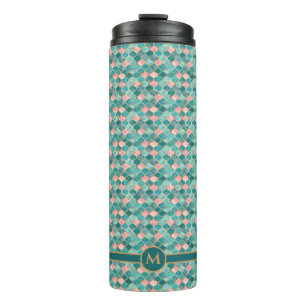 Bouteilles Isothermes Rose Turquoise Or Motif Élégant Personnalisé