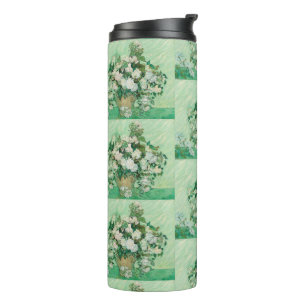 Bouteilles Isothermes Roses blanches de Van Gogh - Art floral vintage au
