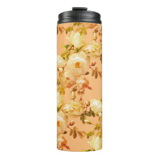 Bouteilles Isothermes Roses blanches romantiques sur arrière - plan oran