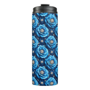 Bouteilles Isothermes Roses bleues Création florale de nuit de luxe